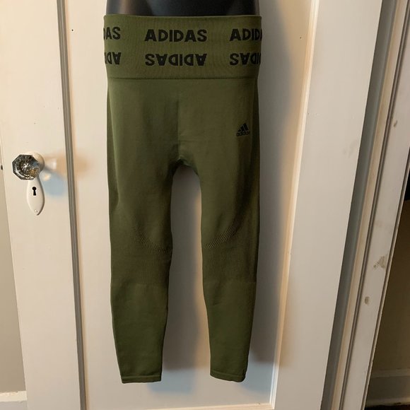 Adidas Women's Aeroknit 7/8 Leggings - Dark Green Size: Medium - Picture 4 of 5